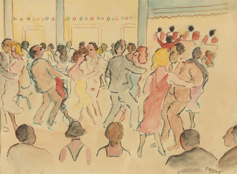 Null Marcel COSSON (1878-1937)
Le bal
Aquarelle signée en bas à droite
22 x 30 c&hellip;