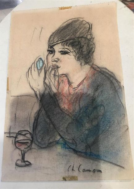 Null Charles CAMOIN (1879-1965)
Femme au petit miroir
Dessin et pastel signée en&hellip;