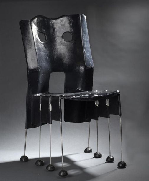 Null Gaetano PESCE , né en 1939
Suite de quatre chaises, modèle Green Field en r&hellip;