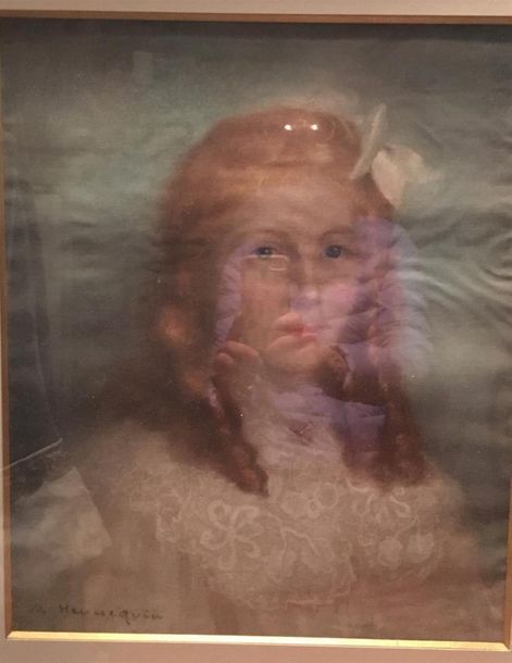 Null Hennequin (XXe),
Jeune fille rousse, 
Pastel signé, 
44 x 36 cm