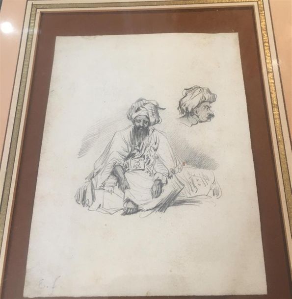 Null Eugène FROMENTIN (1820-1876) d'après
Portrait d'un homme au turban, etude d&hellip;