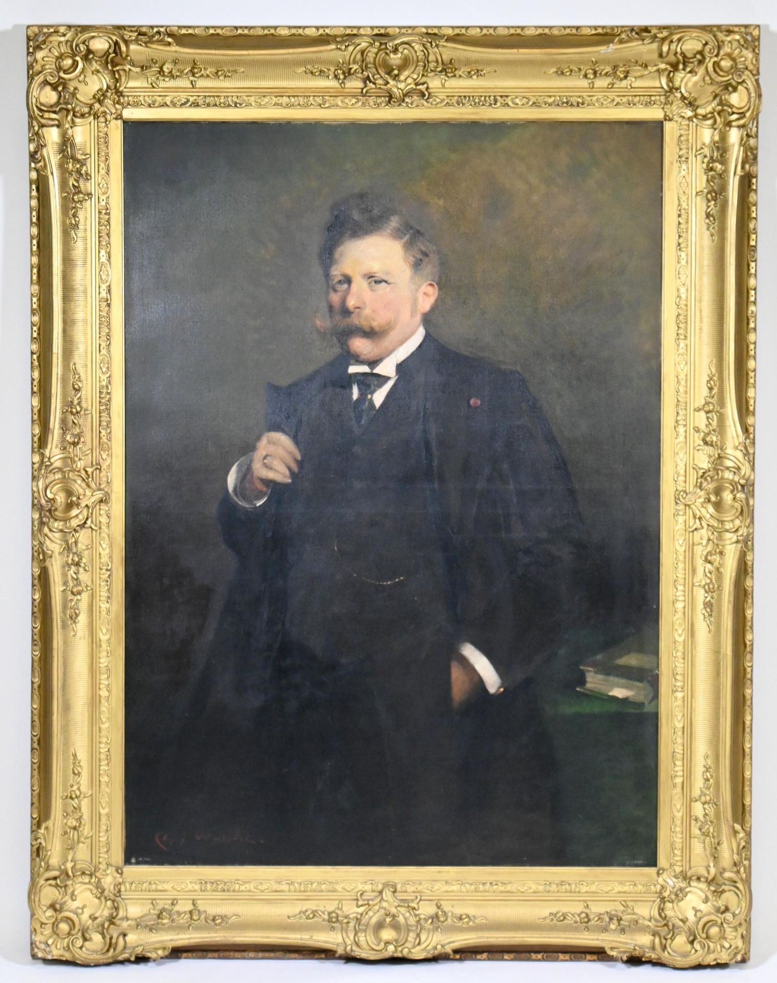 Null Charles Joseph Watelet (1867-1954), hst figurant un portrait d'homme , sbg,&hellip;