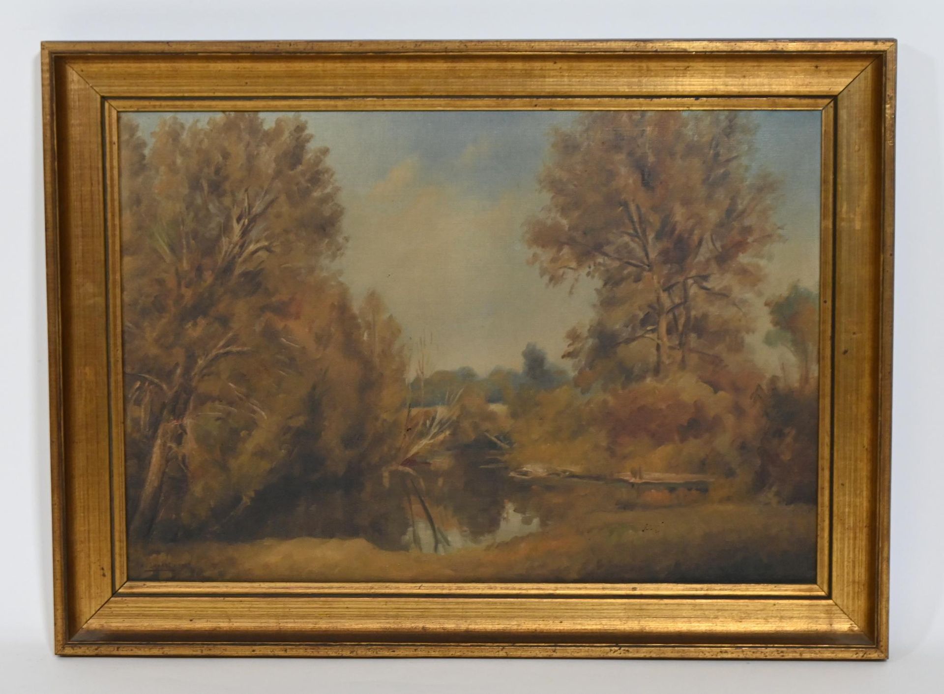Null André Loupot (1869-1943) hst figurant un paysage lacustre en automne, sbg e&hellip;