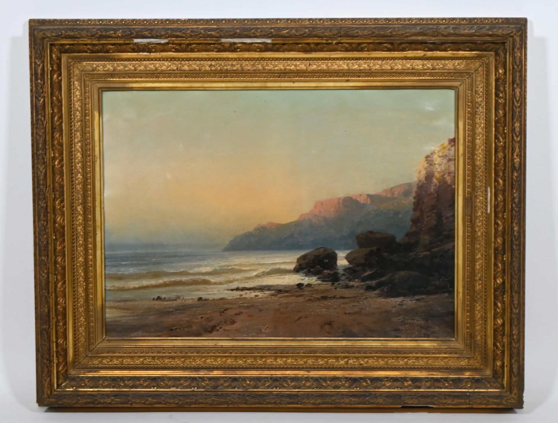 Null Alfred Godchaux (1835-1895) hst figurant un bord de mer au crépuscule, sbd,&hellip;