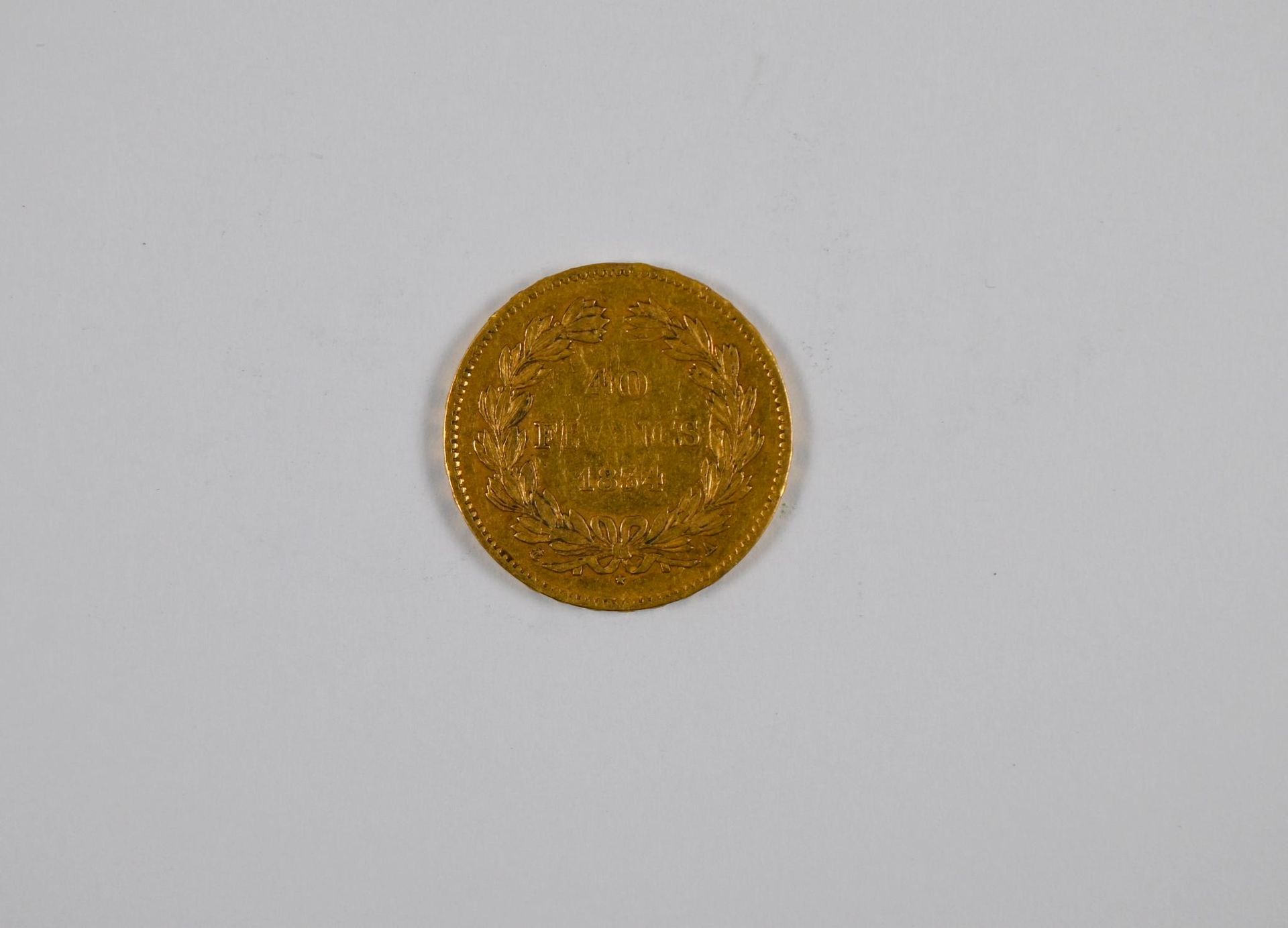 Null (x1) 40FF 金币，带有法国国王路易-菲利普一世（Louis Philippe I）的轮廓，1834 年 - 除增值税外，价格降至 13.5
