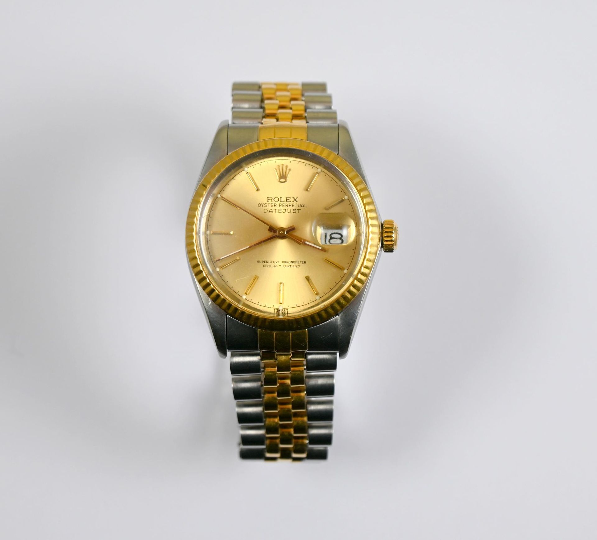 Null Rolex Oyster Perpetual Datejust, men's watch in steel and 18-carat yellow g&hellip;