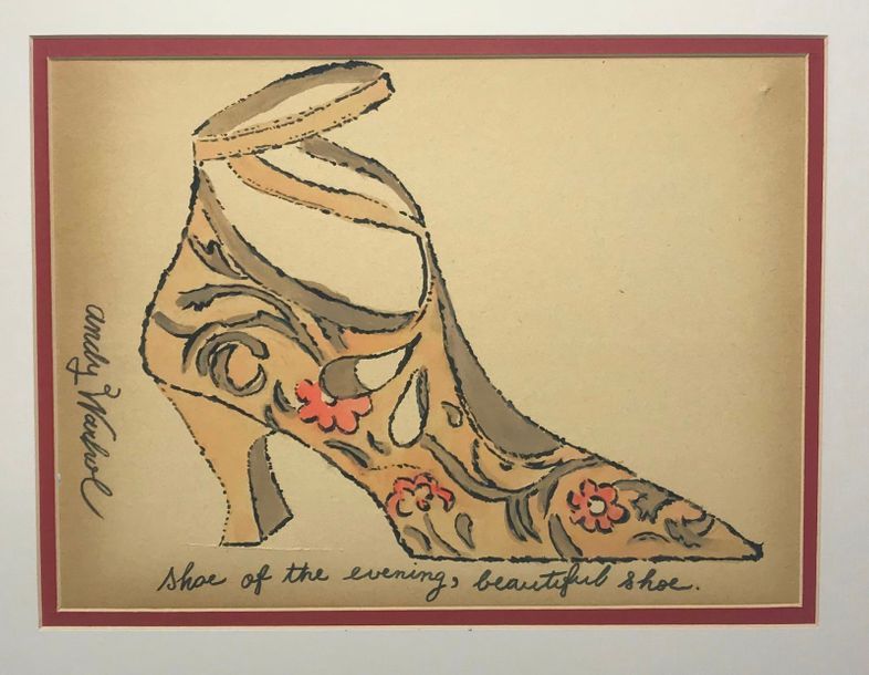 Andy Warhol (1928-1987) Chaussure, shoe.
Aquarelle signée Andy WARHOL et annoté &hellip;