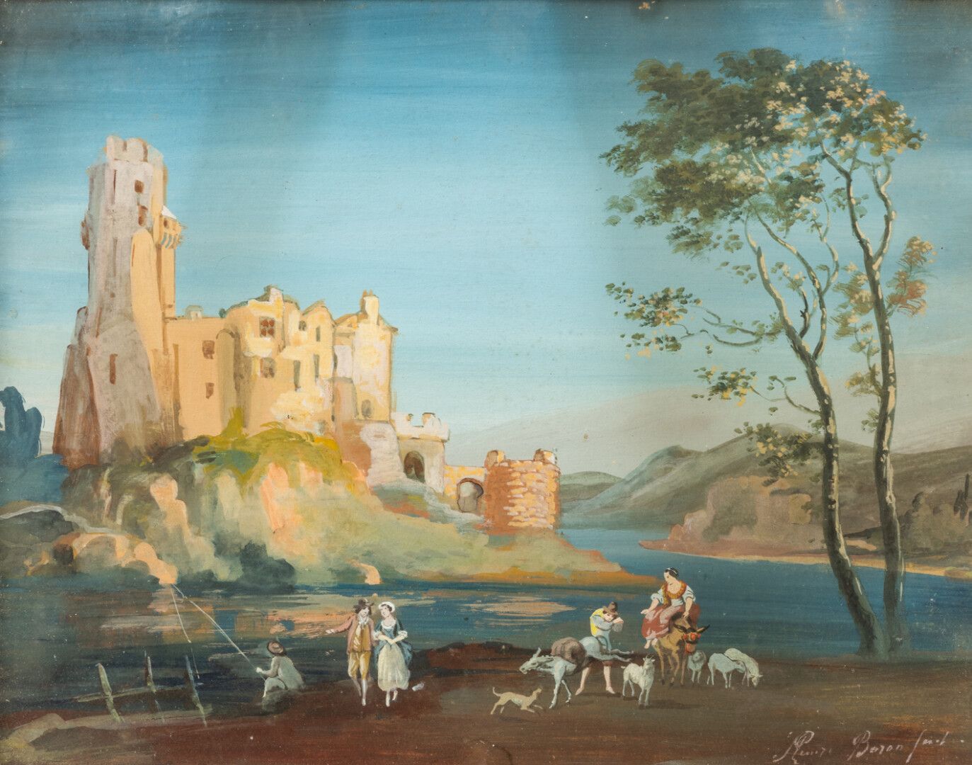 Null Henri BARON

Scène pastorale aux abords du château fort

Gouache signée en &hellip;