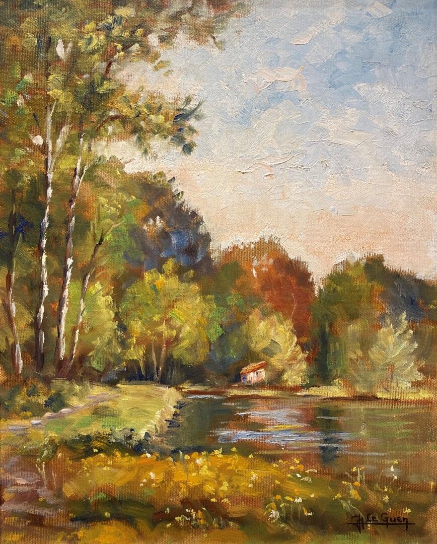 Null Jean LE GUEN (1926)

秋天的风景

布面油画，右下角有签名

40 x 31,5 cm (意外)