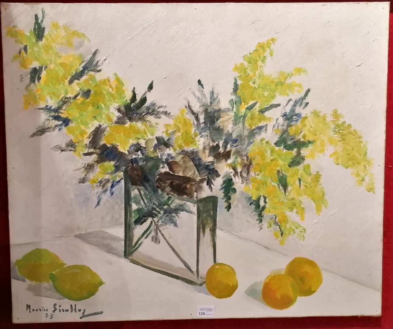 Null 莫里斯-塞拉兹(1914-1997)

柠檬和含羞草的静物画

布面油画，左下方有签名和日期73

66 x 45厘米