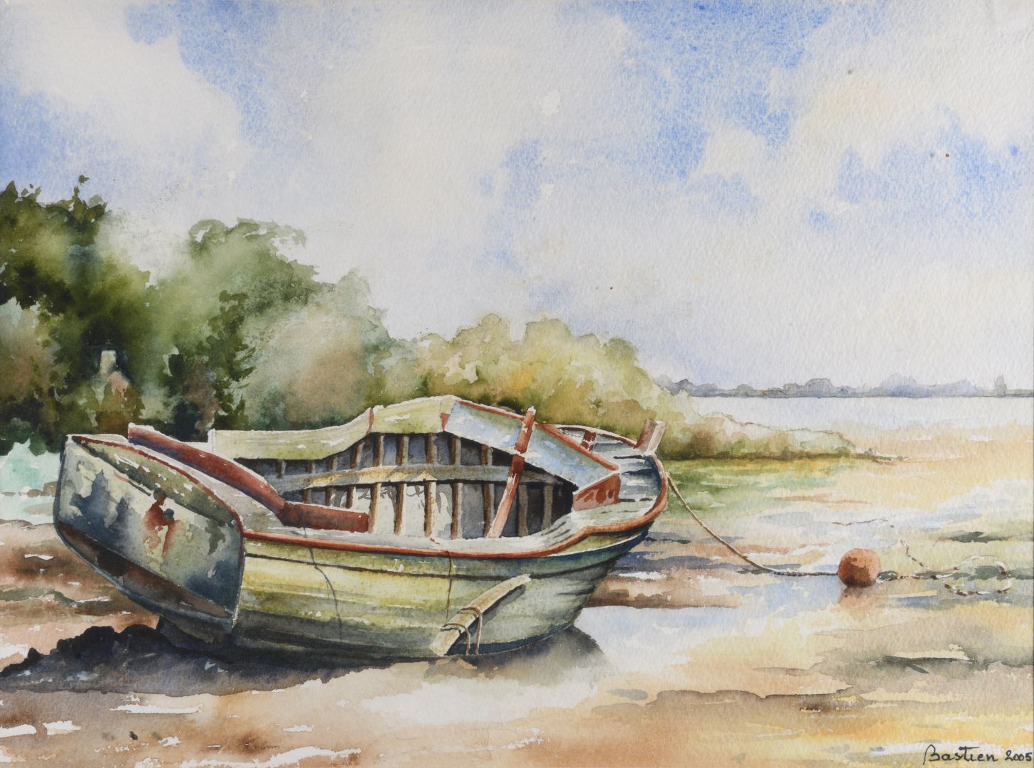 Null French school, 19th century

Boat at low tide

Watercolor signed lower righ&hellip;