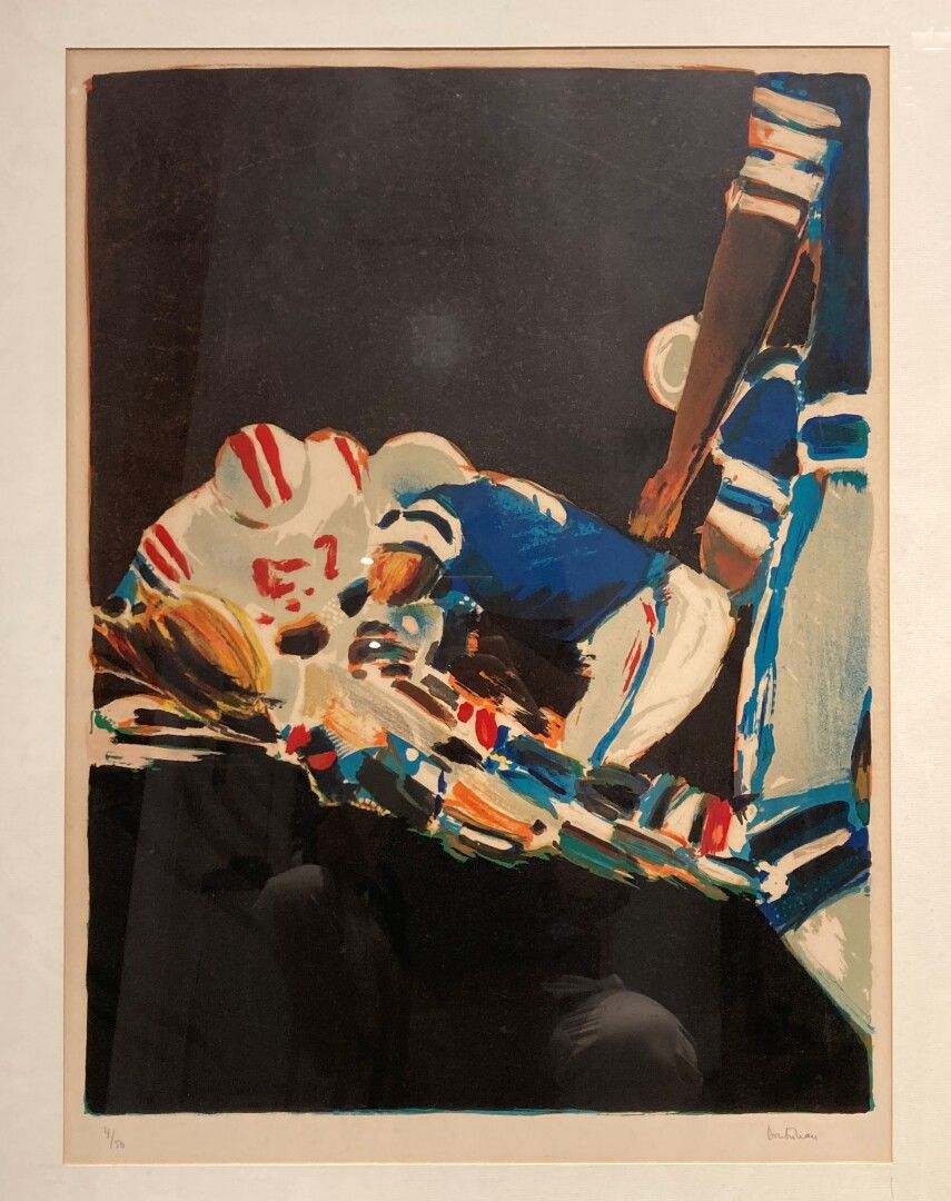 Null Pierre DOUTRELEAU (1938)

美国足球运动员

右下角有签名的彩色石版画，编号4/50

61,5 x 46 cm



附上。&hellip;