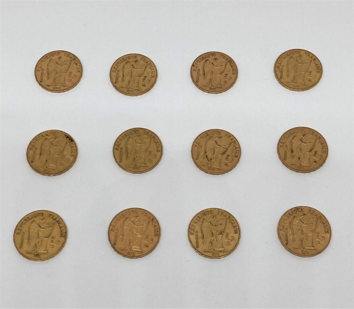 Null 12 pièces de 20 francs or Génie Troisième République

- 2 de 1876 A

- 1895&hellip;