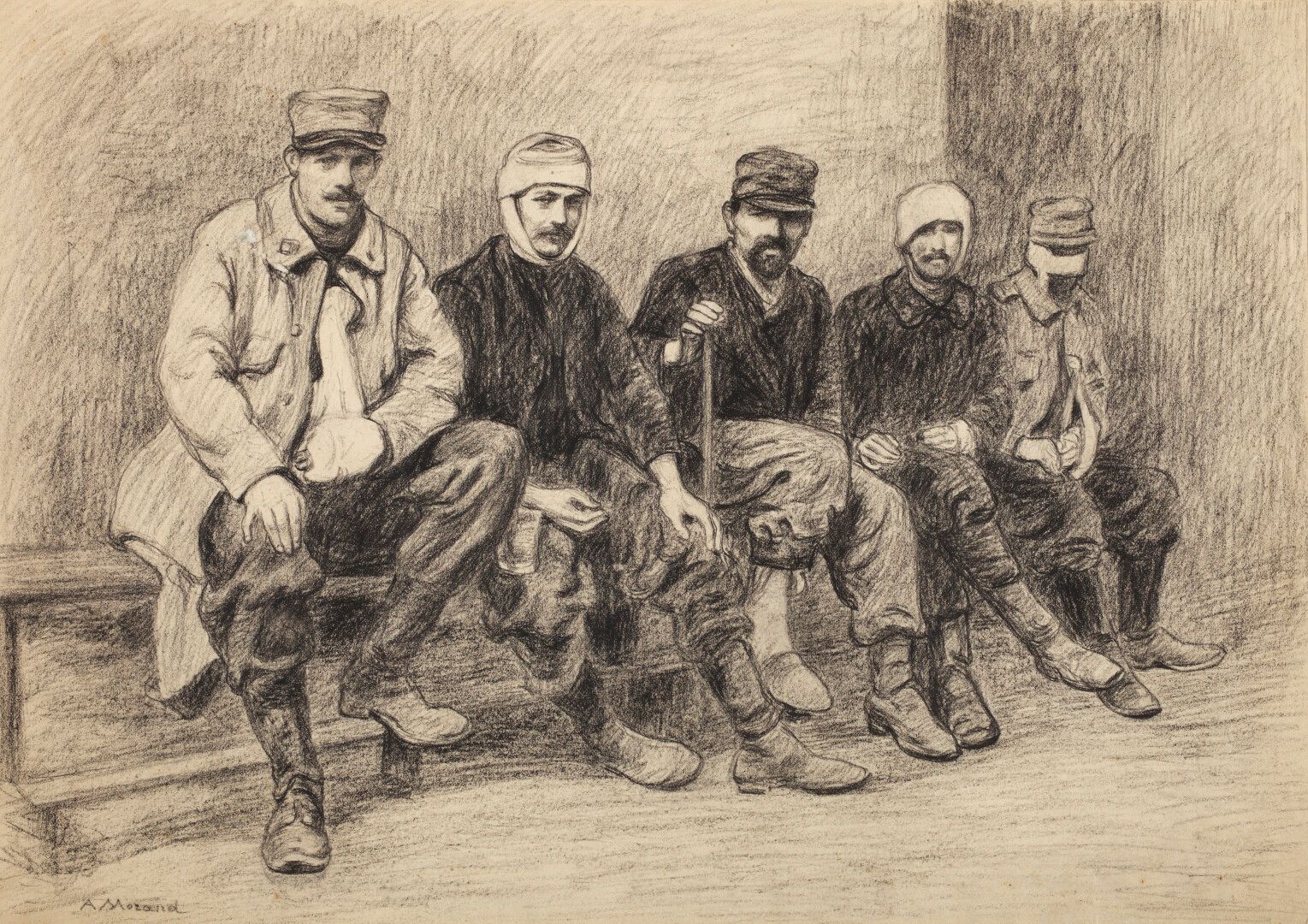 Null 阿尔伯特-莫兰（第十九至二十届）

大战的士兵们。绘画：石墨、水彩、彩色铅笔。有些是有签名或图案的，有一个位于 "1918年 "的日期。一套10页。
&hellip;