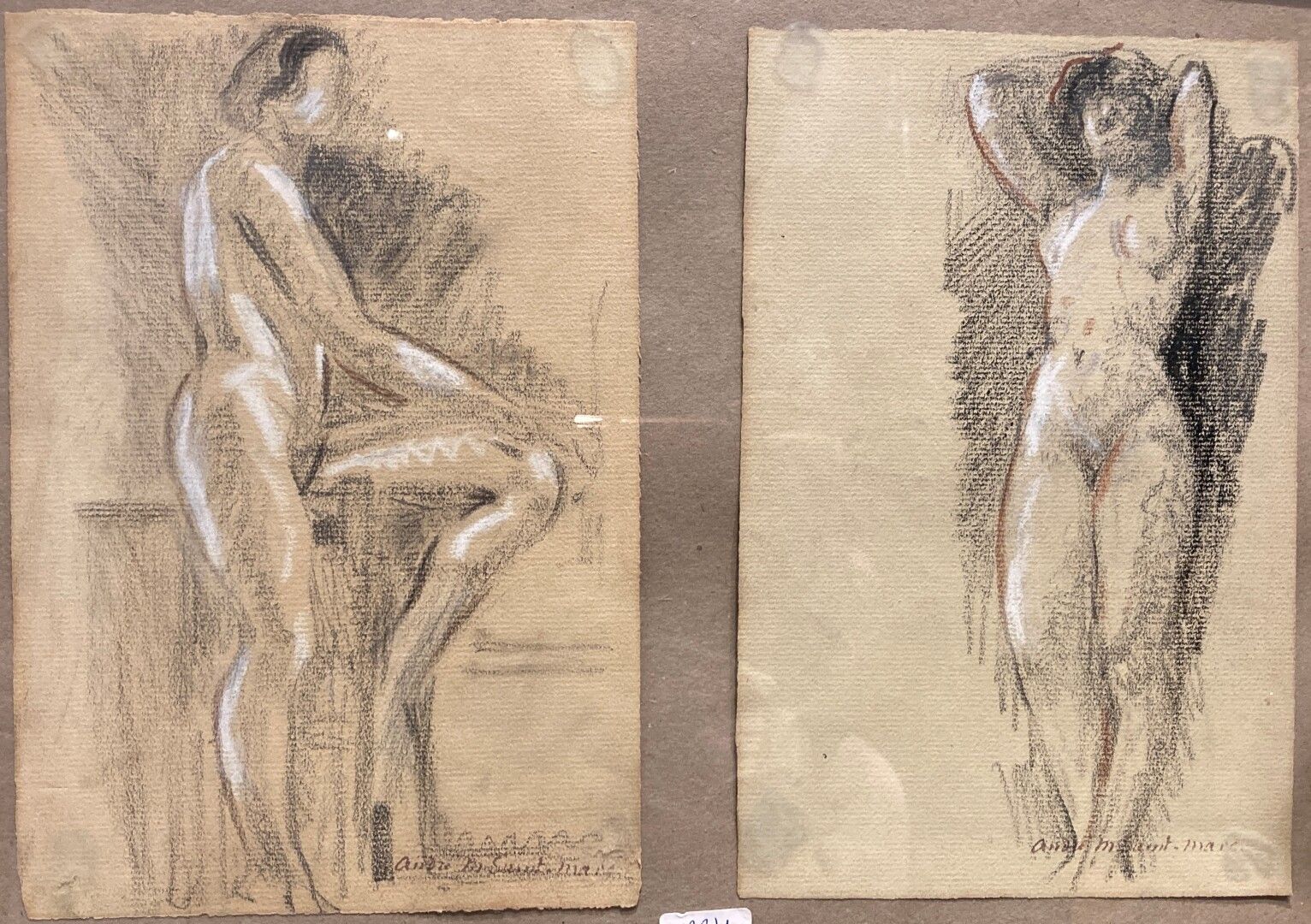 Null 安德烈-莫克斯-圣马克(1885-1941)

两幅女性裸体研究

炭笔和白粉笔

24 x 16和24 x 17厘米