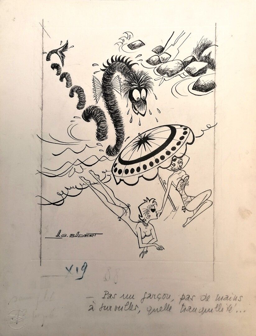 Null 阿尔贝-乔治-巴德尔(Albert Georges BADERT) (1914-1994)

宁静

印度墨水和水粉画，左下角有签名和标题，背面有 "&hellip;