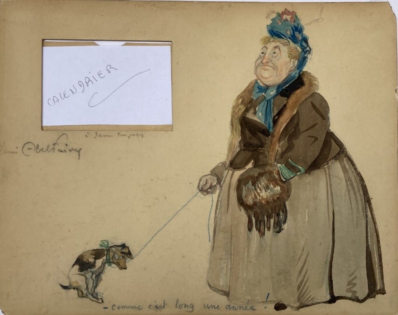 Null 阿贝尔-费弗尔(1867-1945)

徒步旅行

水彩和铅笔，左面有签名和献词，标题是:

- 一年有多长！？

18,5 x 23,5 cm