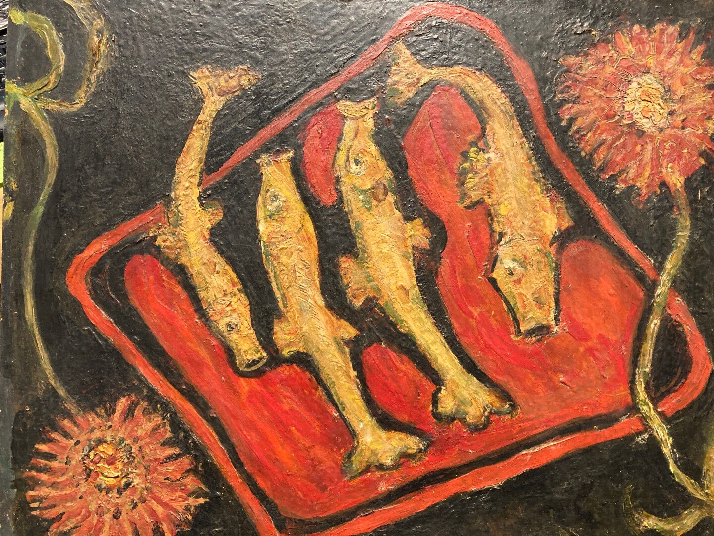 Null Scuola del XX secolo

Natura morta con pesce

Olio su cartone 

38 x 46 cm