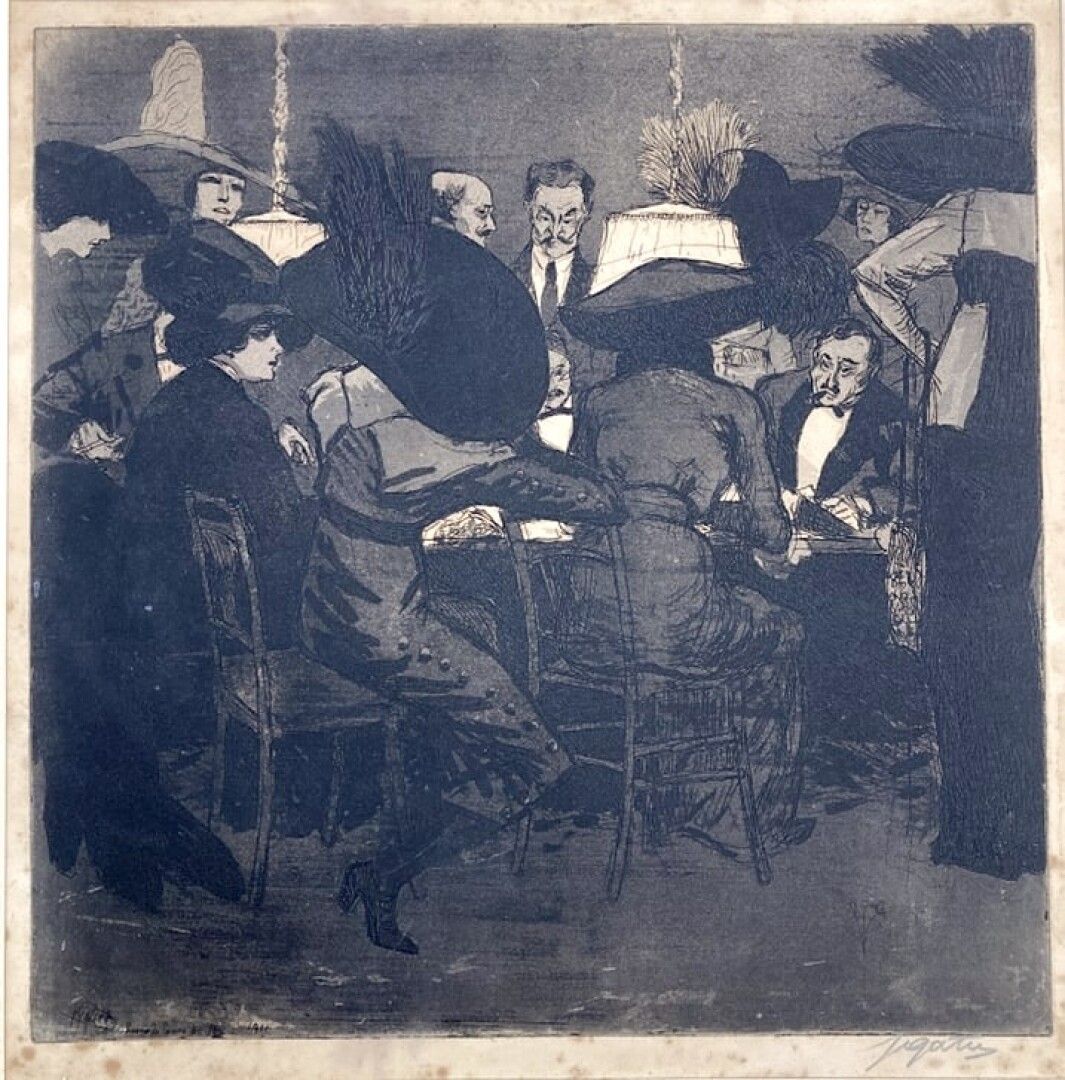 Null 皮埃尔-加蒂尔（1878-1944），之后

莲恩-德-波吉在游戏中

版画左下方有签名、标题和日期1911，右下方有签名

37 x 37 cm (&hellip;