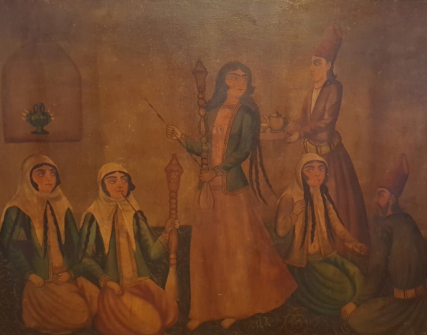 Null QAJAR伊朗学校

茶水时间和水烟

布面油画

85 x 110 cm

(事故)
