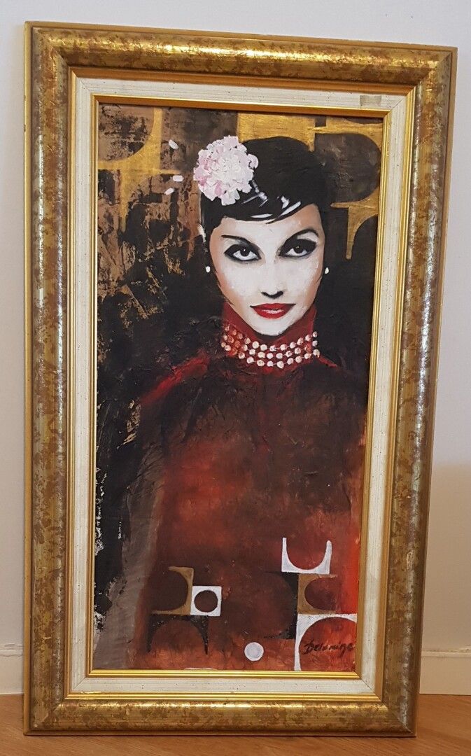 Null Moderne Schule

Porträt einer Frau mit einer Blume

Öl und Collage auf Isor&hellip;