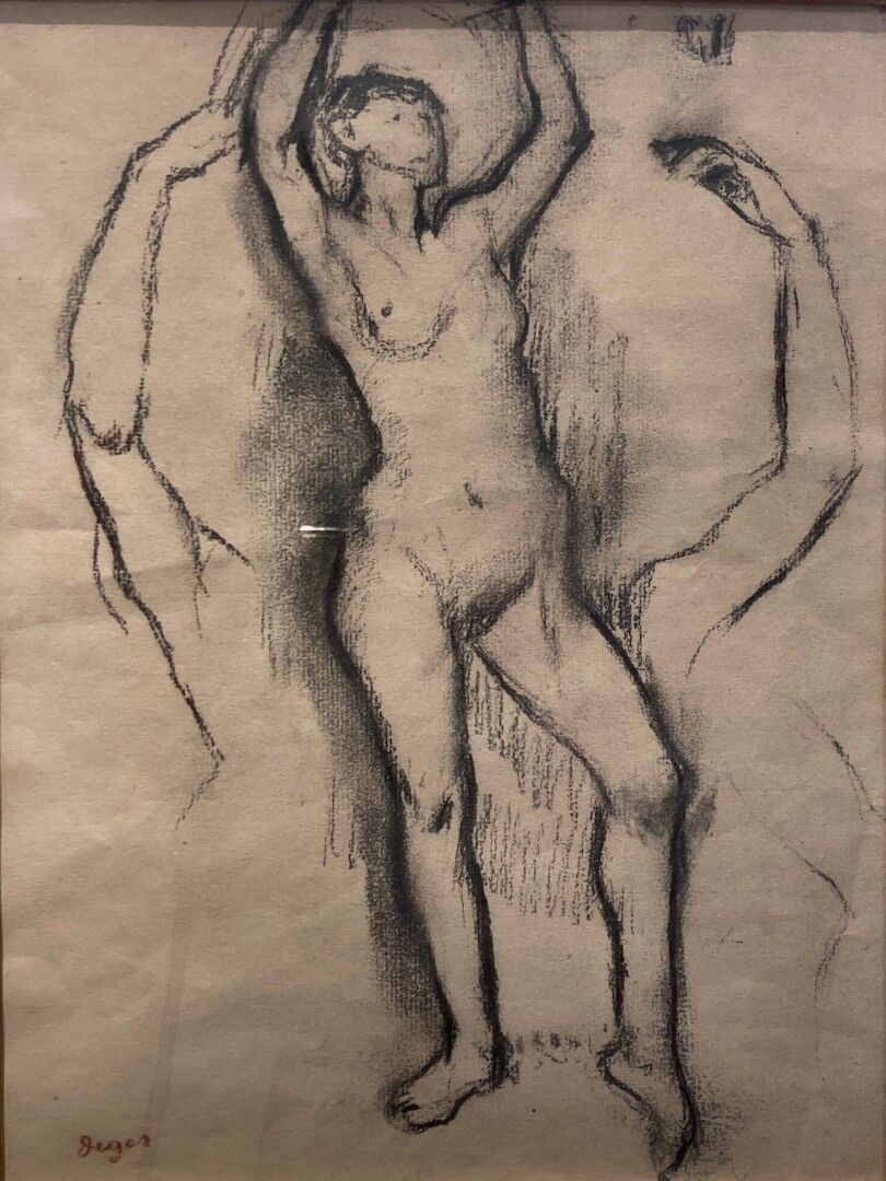 Null 埃德加-迪加斯，后

女性裸体

印刷品

30,5 x 23 cm



附上。

A 裸体

铅笔，签名的痕迹

29 x 18,5 cm