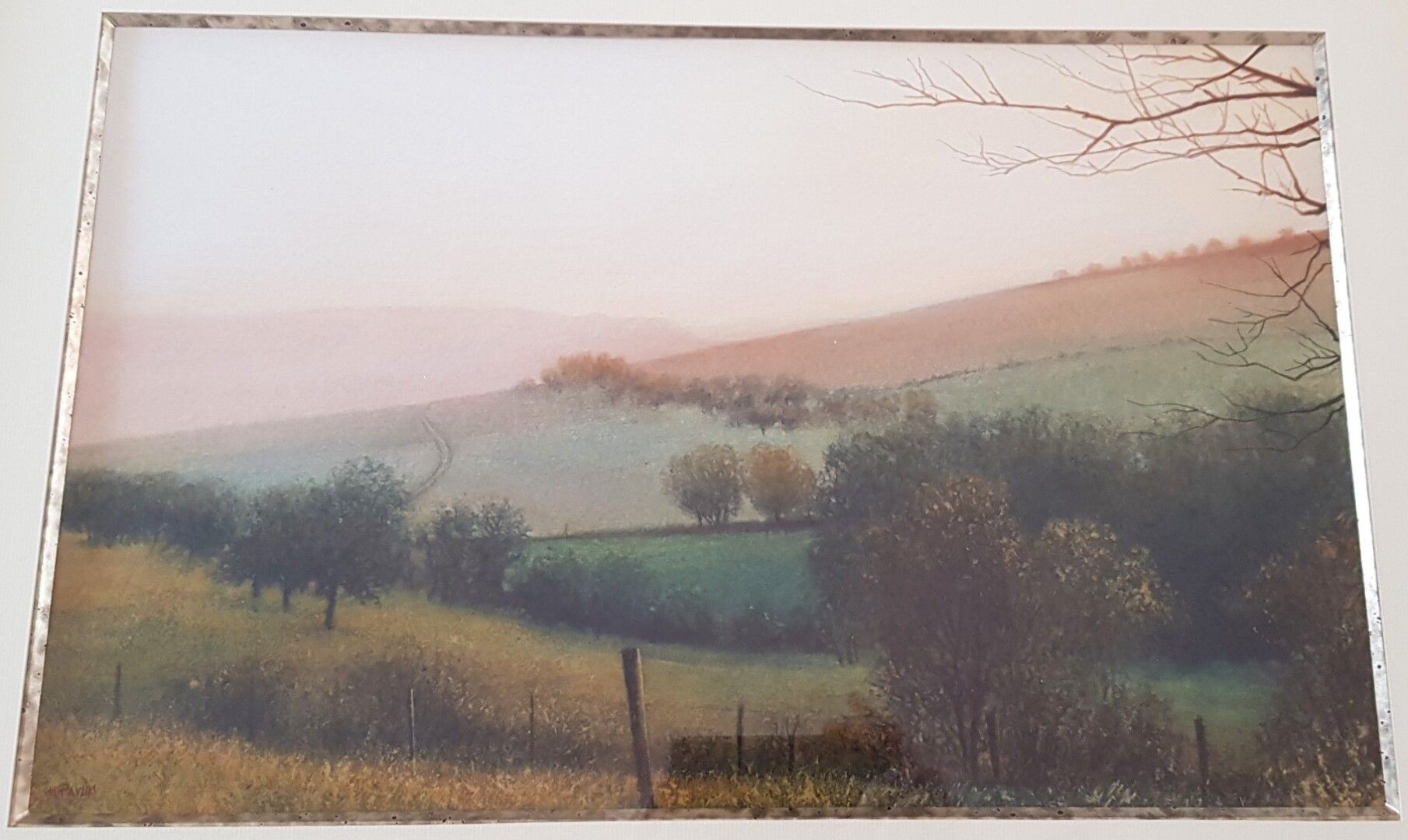 Null M.PAVLIK（？

雾中的乡村风景

左下角有签名的粉笔和铅笔

28 x 45厘米