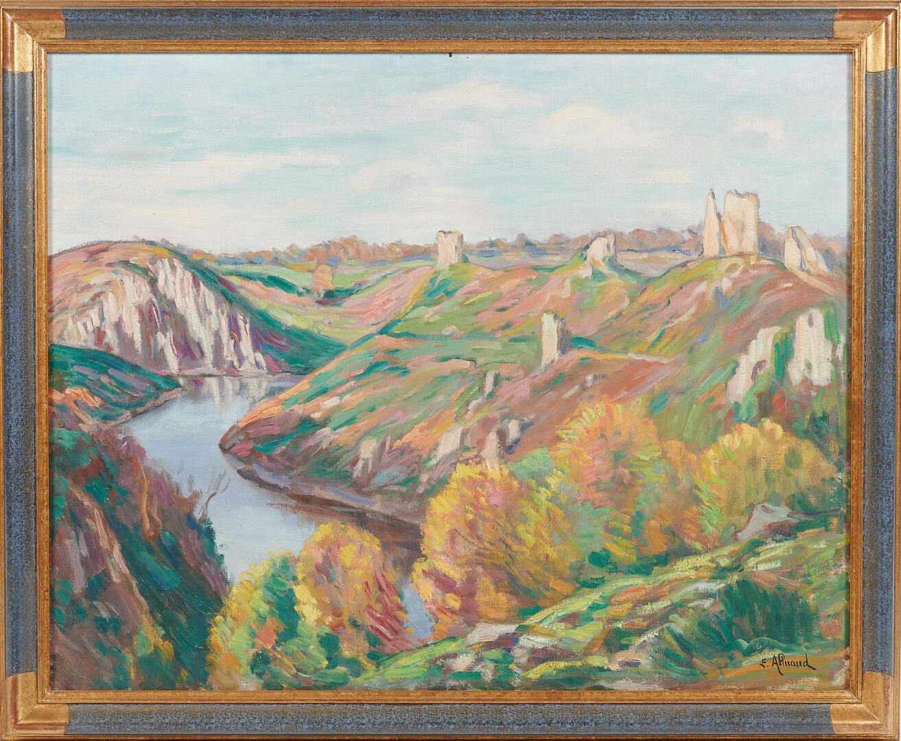 Eugène ALLUAUD (1866 1947) 
Vue du château de Crozant 
Huile sur toile signée en&hellip;