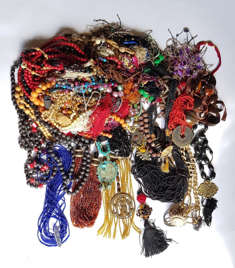 Null CESAREE, FABRICE和其他人

重要的一批服装和设计师珠宝，如：各种材料的项链和长项链