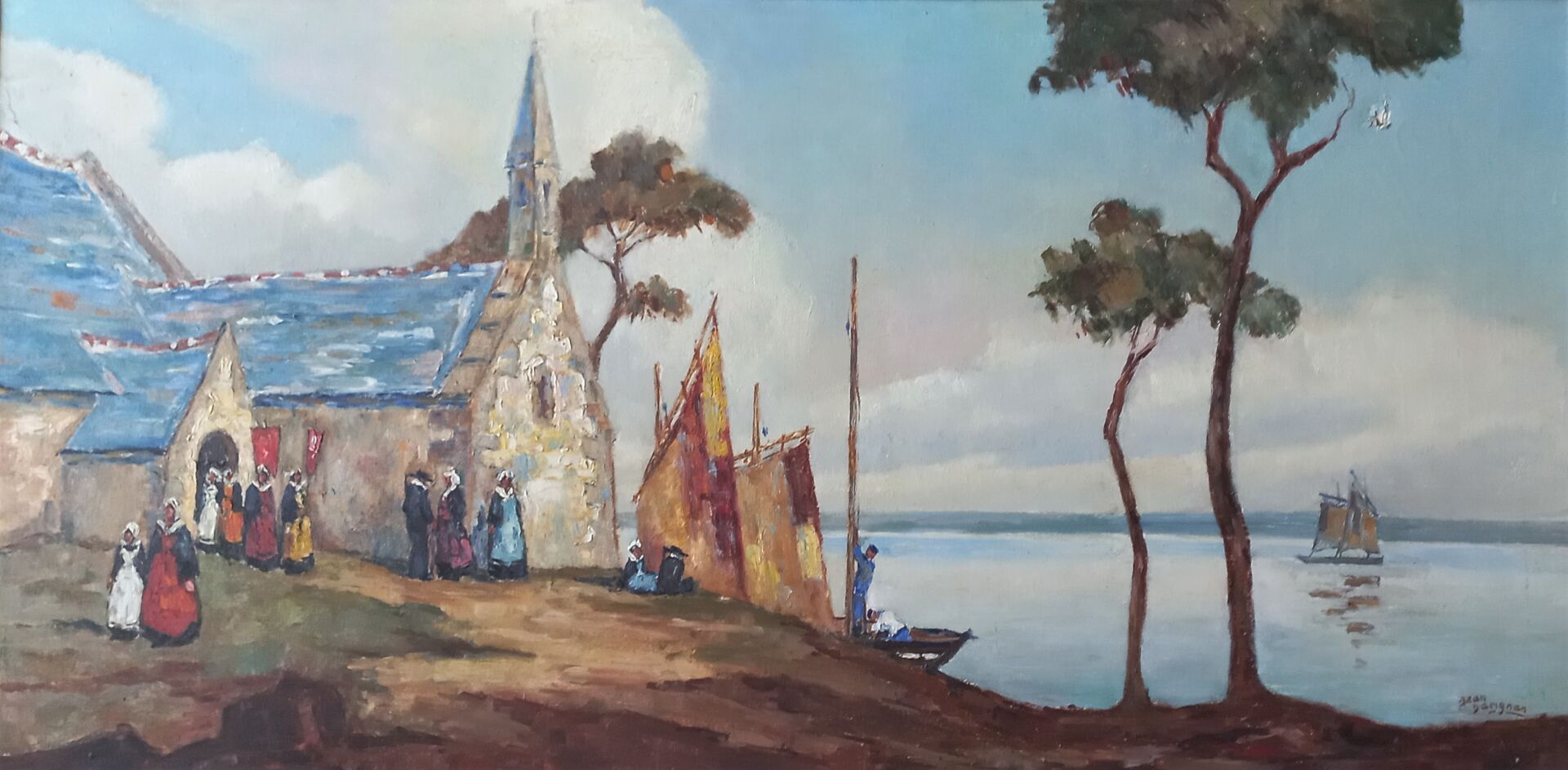 Null Jean DARIGNAN (XX)

松树附近的小教堂

布面油画，右下角有签名

49 x 99 cm (孔和修复体)