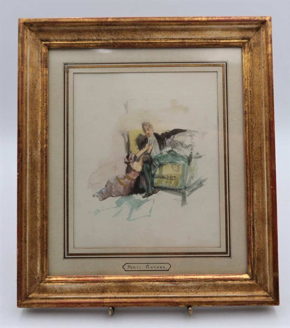 Null Henri GERVEX (1852-1929),之后

室内场景，《金眼女孩》插图的研究

复制

18,5 x 14 cm