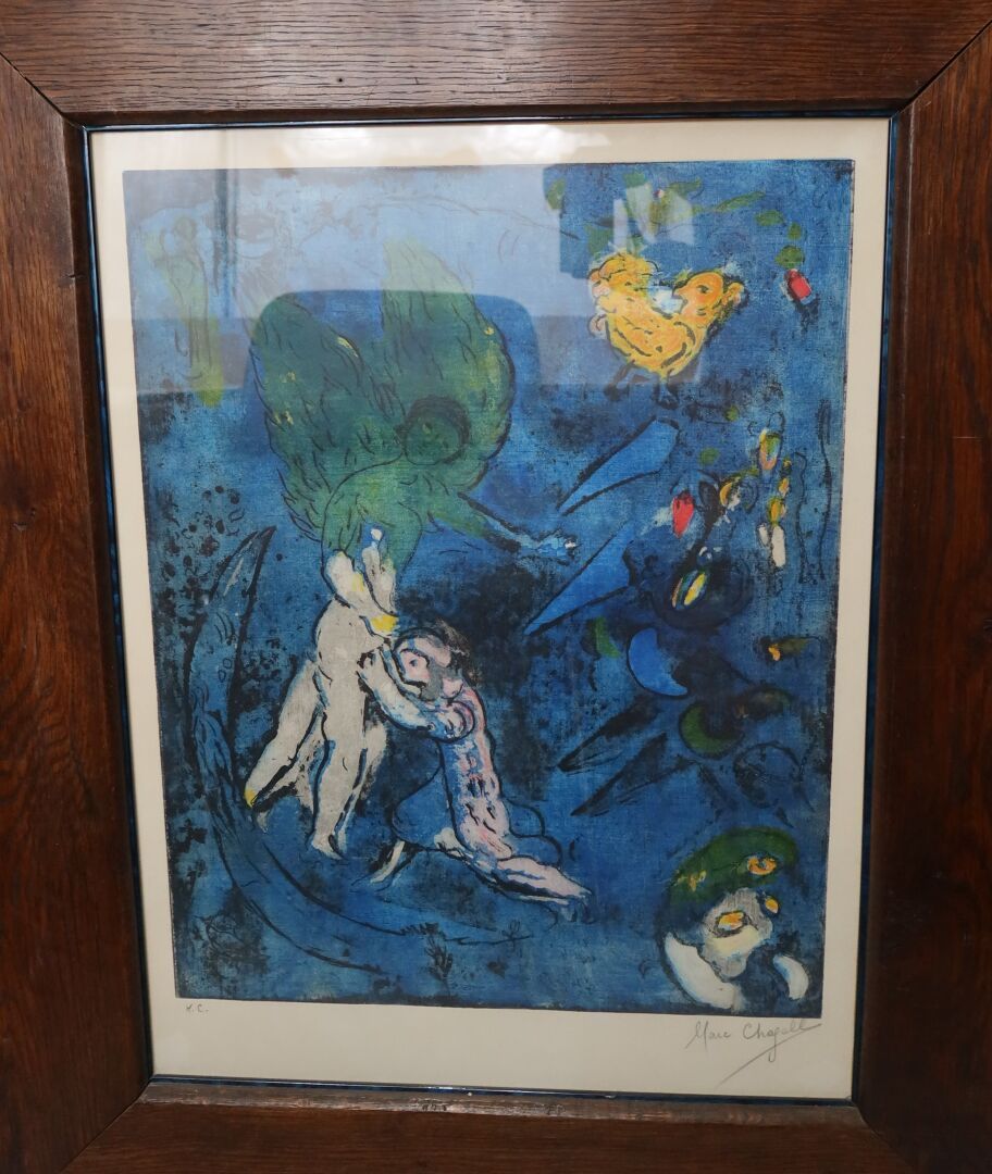 Null Marc CHAGALL (1887-1985), d'après

La bénédiction de l'ange

Aquatinte, jus&hellip;