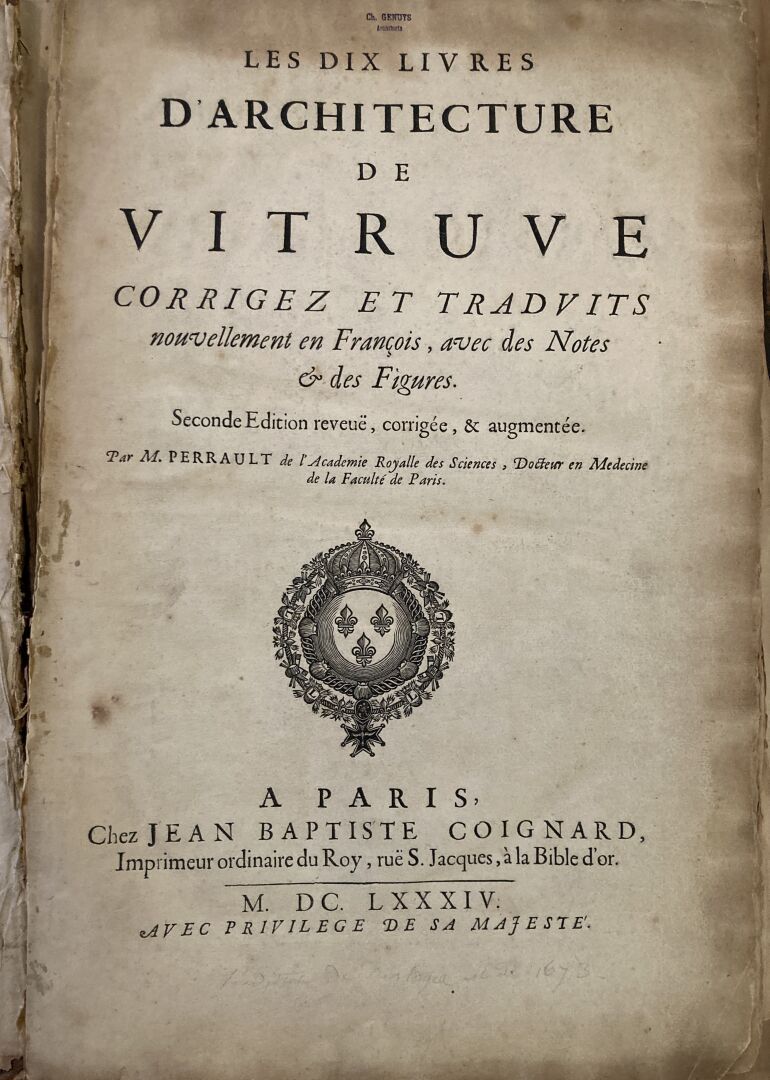 Null Vitruvio, Trattato di architettura, 1684 (incidenti)