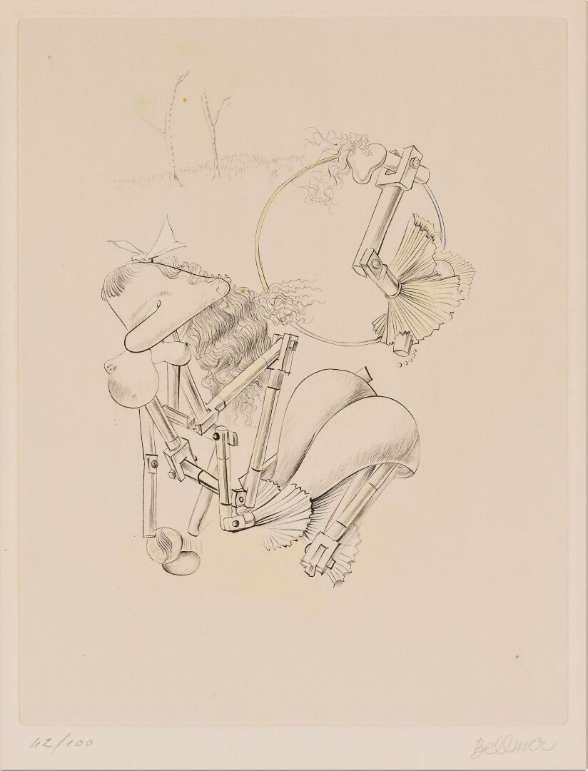 Null 汉斯-贝尔默（1902-1975） 

机关枪》。1972. 

牛皮纸上的螺旋版画，编号为42/100，用铅笔签名。 
来自1938年的一张图纸，在&hellip;