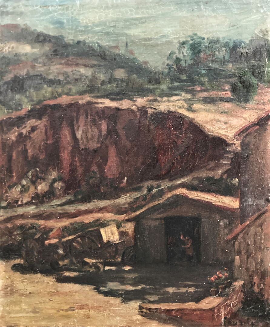 Null 路易斯-苏迪（1900-？）
农村场景
两幅布面油画，右下方有签名
46 x 38厘米和47 x 38.5厘米（缺失和凹陷）。