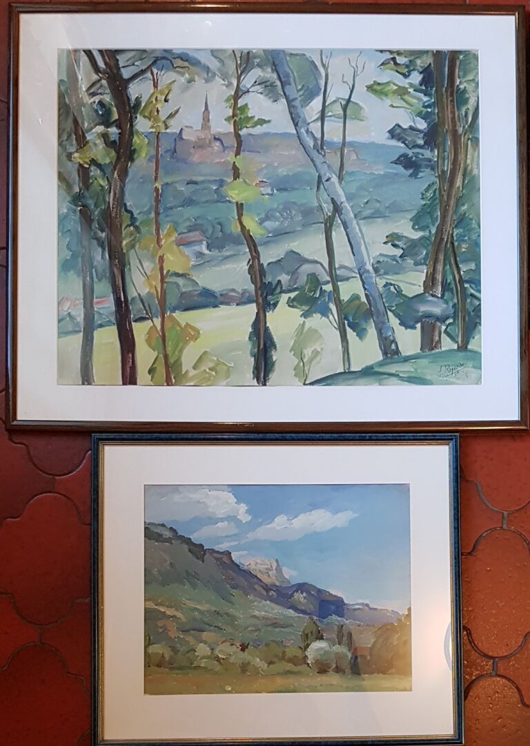 Null 安德烈-拉吉德(1890-1978)
克罗尔凹痕，圣伊斯密尔的景观
水粉画，右下角有签名
27x 34.5厘米
山上的村庄
水粉画 
44 x 55厘&hellip;
