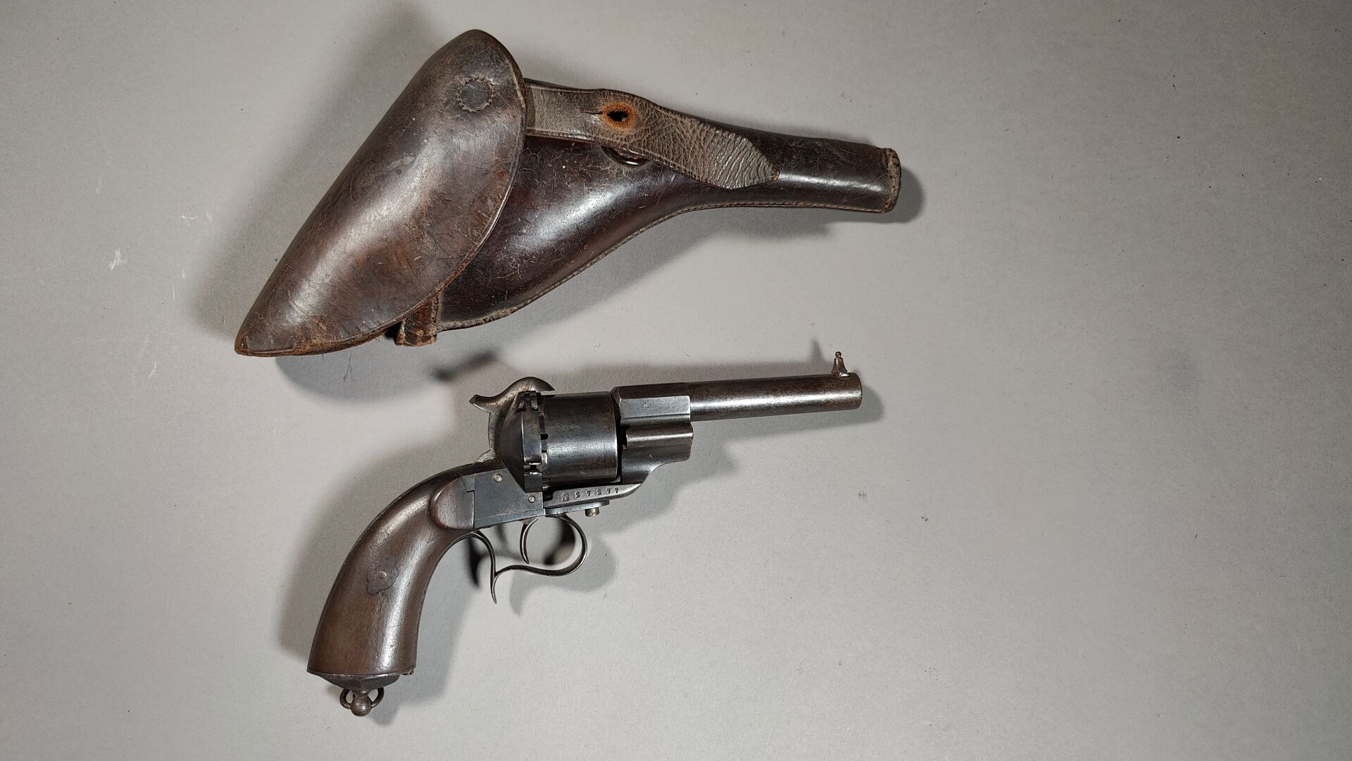 Null Frankreich: Revolver LEFAUCHEUX Typ 1858, Single Action, Kal. 11 mm, Gehäus&hellip;