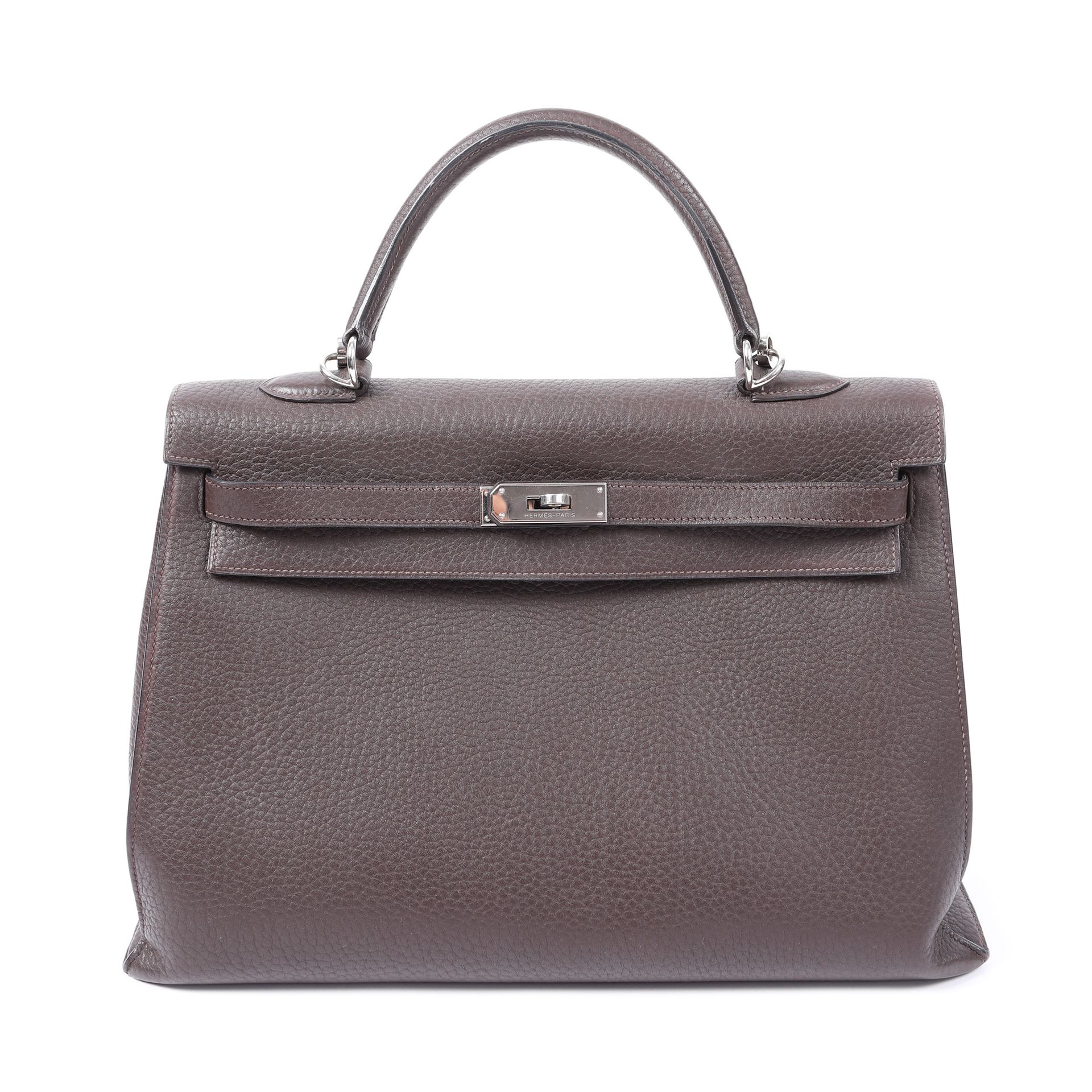 Hermes Kelly 35 bag, Togo leather, Chocolate Brown colour Cuero de Togo; paladio&hellip;