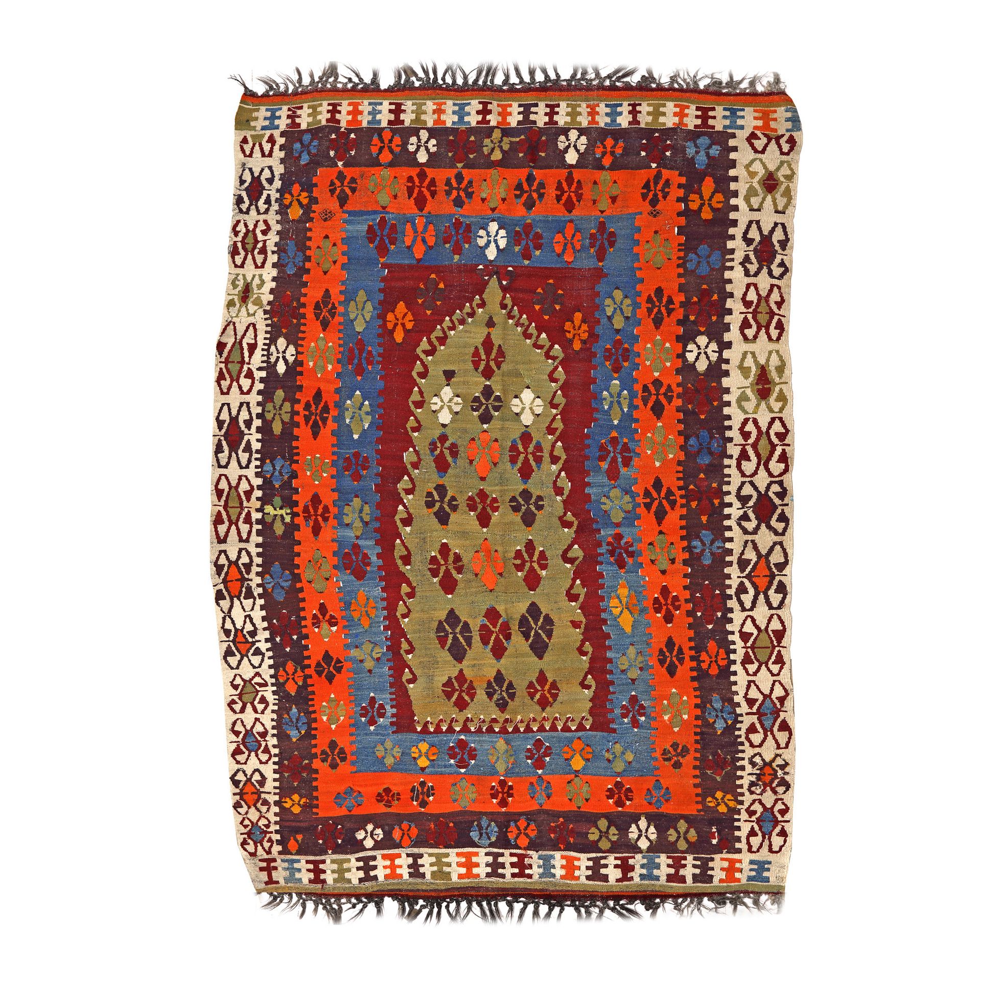 Kilim prayer wool carpet, Anatolia, ca. 1850-1900 wool, 245 × 150 cm