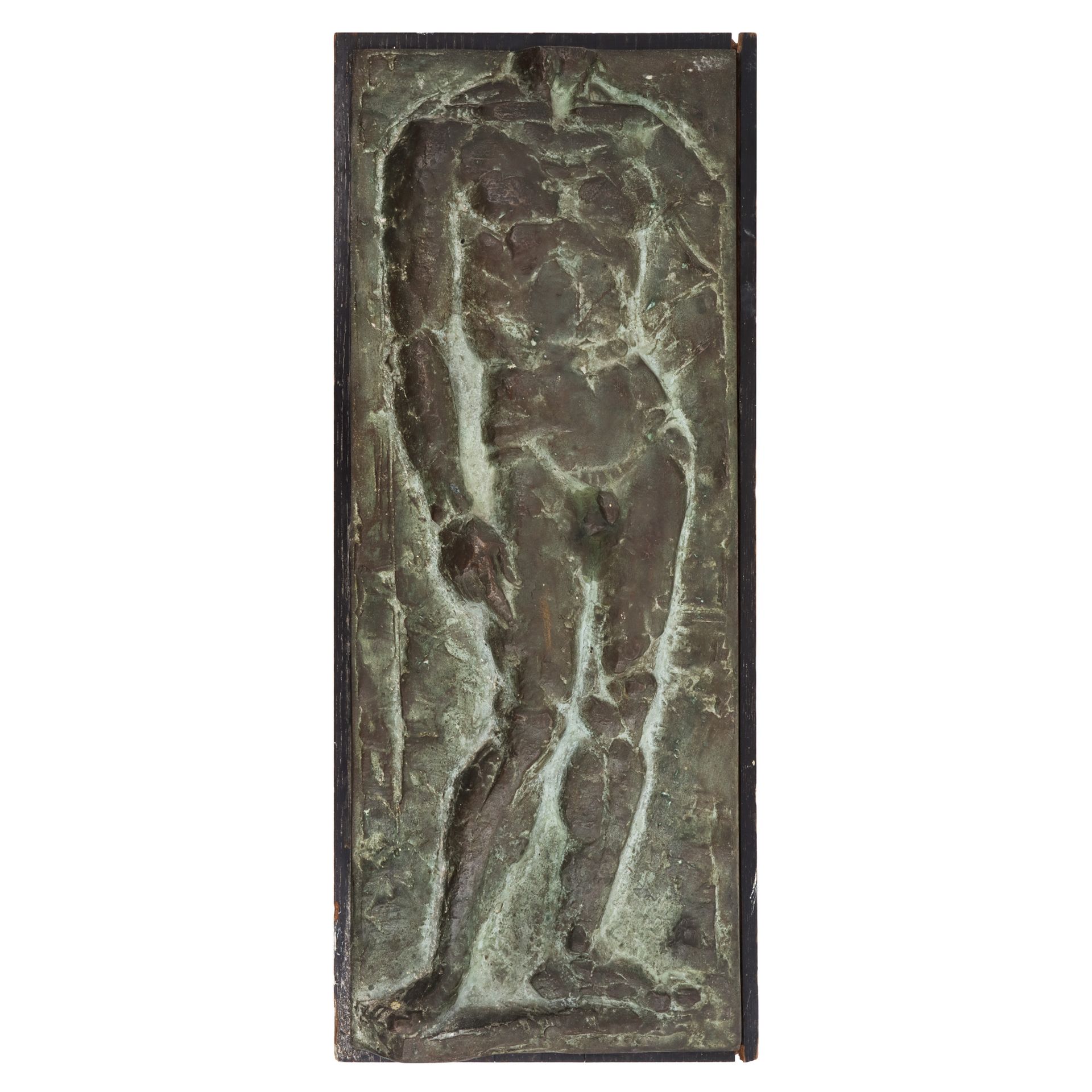 Romul Ladea, Male Nude bronze, 52.5 x 20.5 x 4, signed lower right, "R. Ladea"