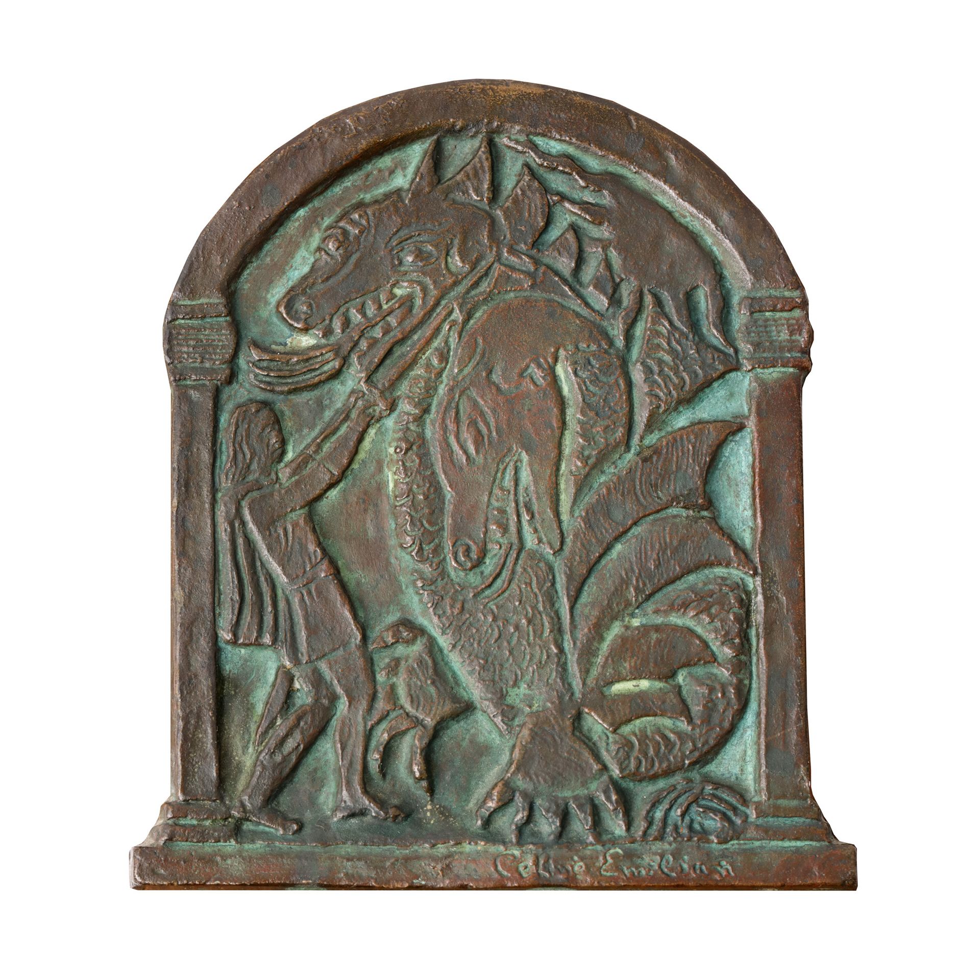 Celine Emilian (Sevastos), Greuceanu and the Dragon bronze, wood, 22 x 15 x 8, s&hellip;