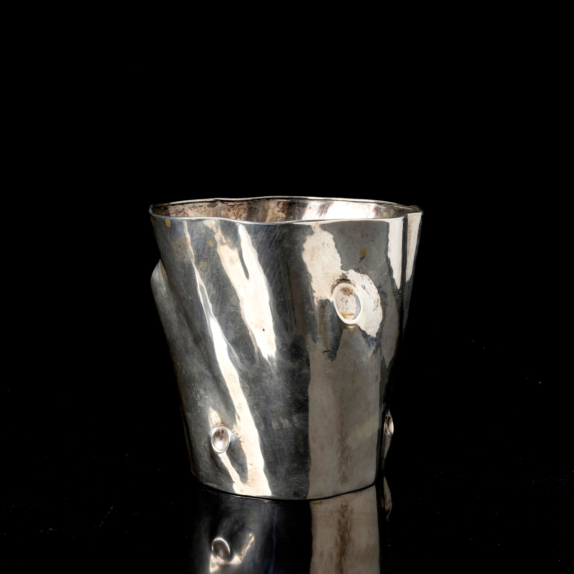 Silver ice box Smooth body in the shape of a tree trunk …