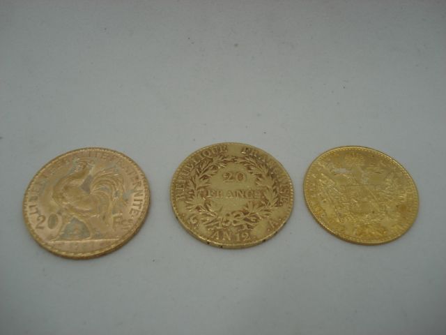Null 1 Pièce Or 3,48 g ducat 1915 1 Pièce Or 6,43 g 20 francs au coq 1907 1 Pièc&hellip;