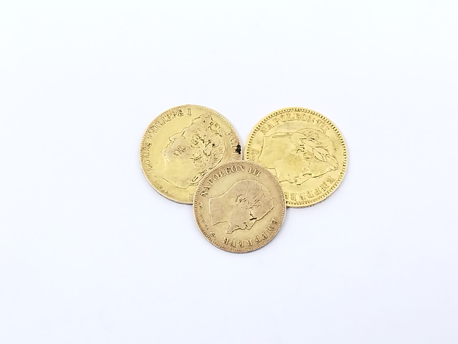 Null 20法郎黄金币，拿破仑三世，1863年发行A版

1859年路易-菲利普20法郎金币

拿破仑三世10法郎金币，1856年发行A版

重量：16,1克