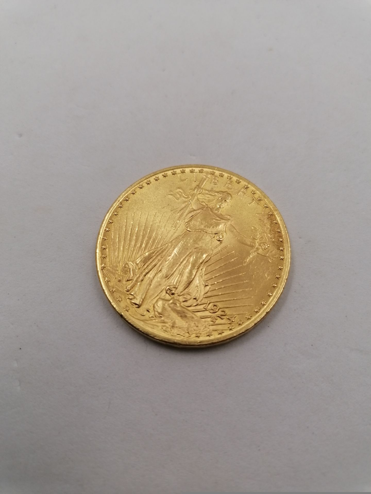 Null 1枚金币900°/oo 33,43克 20美元 1924年圣高登斯