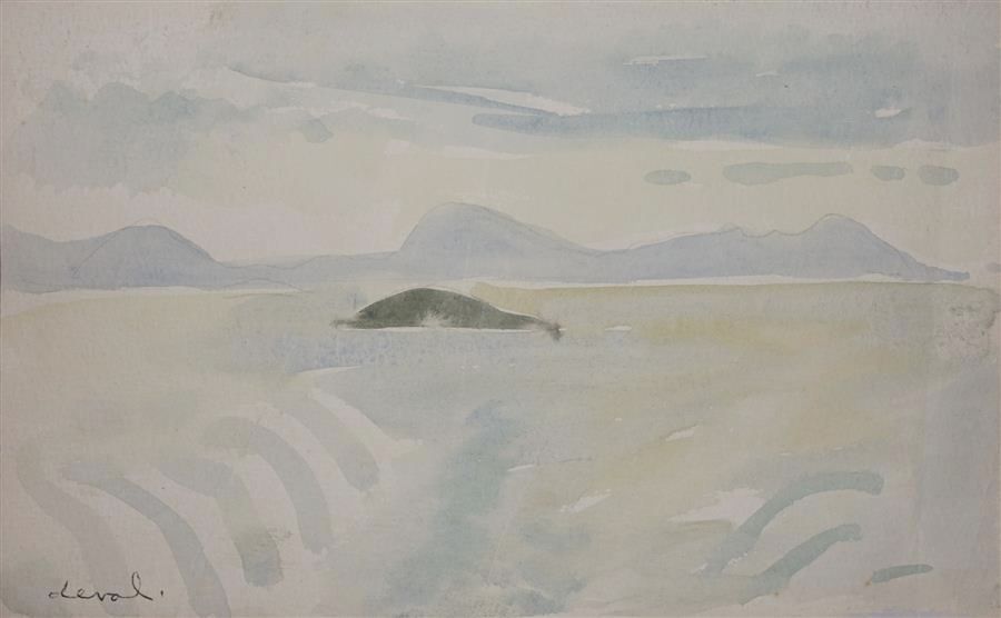 Null Pierre DEVAL (1897-1993).
Norvège, la Baleine, 1925
Aquarelle, signée en ba&hellip;