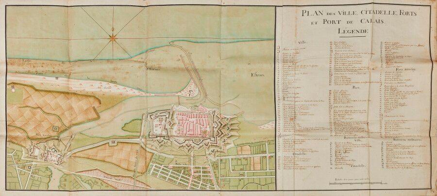 Null ATLAS. PLAN DES VILLE, CITADELLE ET PORT DE CALAIS. Sans lieu, sans nom, sa&hellip;