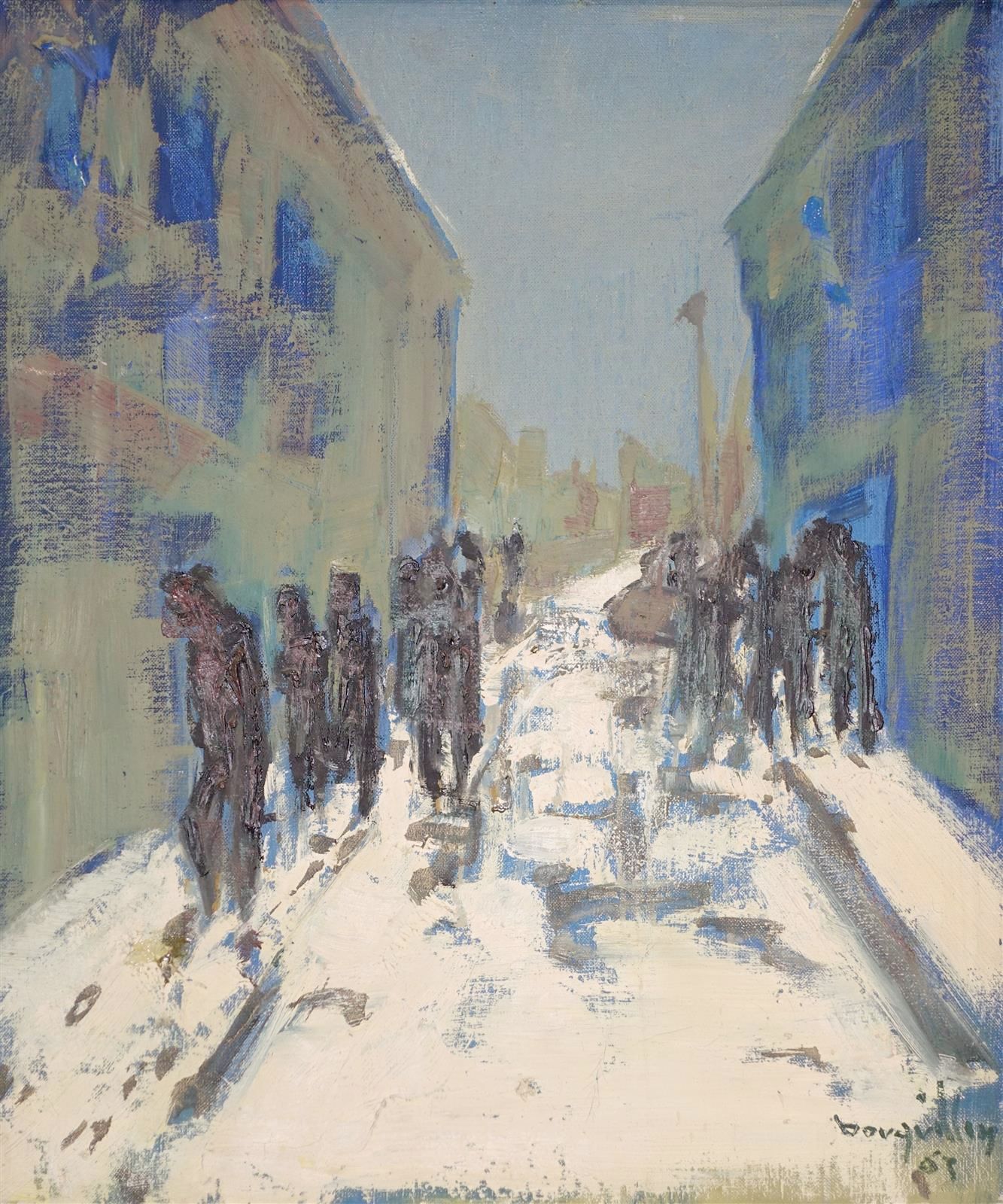 Null 罗伯特-布基隆（1923-2013）。

街上的路人。

布面油画，右下角有签名和年代Bouquillon 65。

高度：55.5厘米。55.5厘米&hellip;