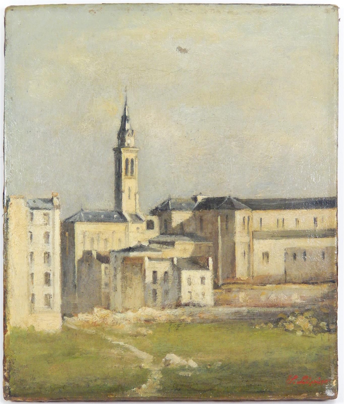 Null French school of the 19th century.

Surroundings of Caen.

Oil on paper mou&hellip;