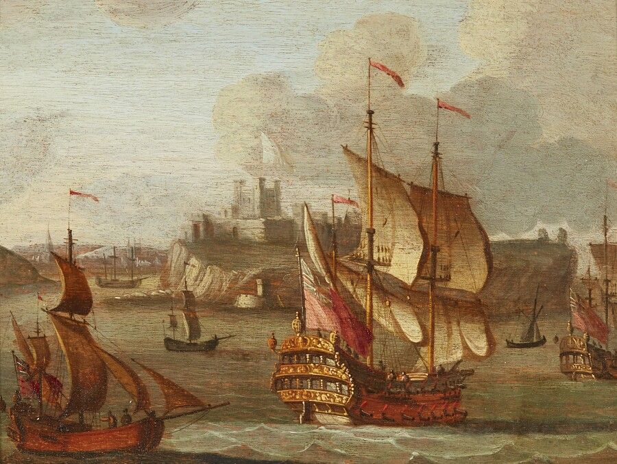 Null École flamande vers 1680

Navires devant la ville présumée de Candie 

Pann&hellip;